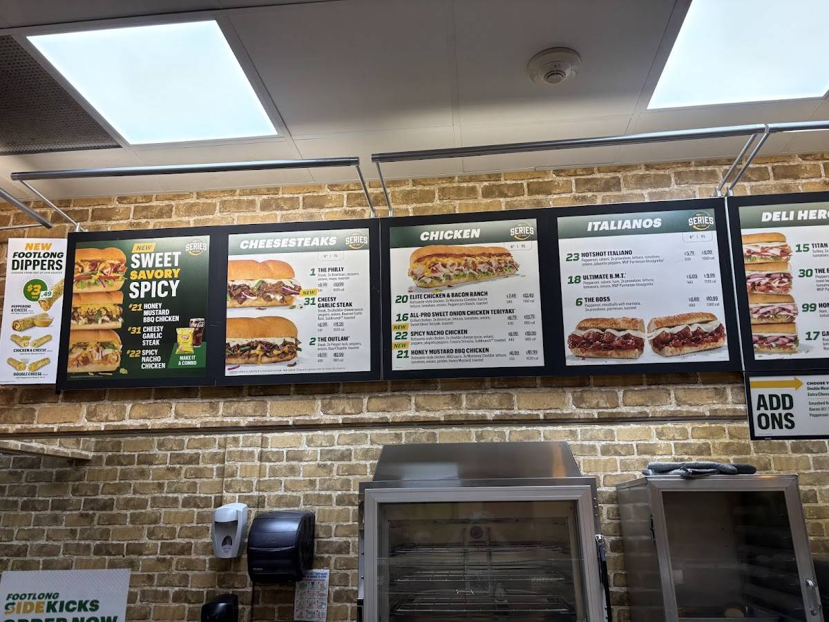 Subway меню