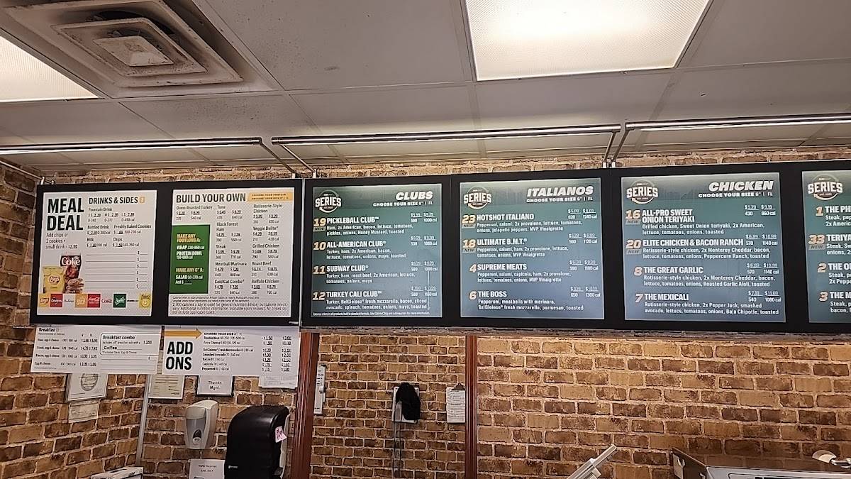 Subway меню