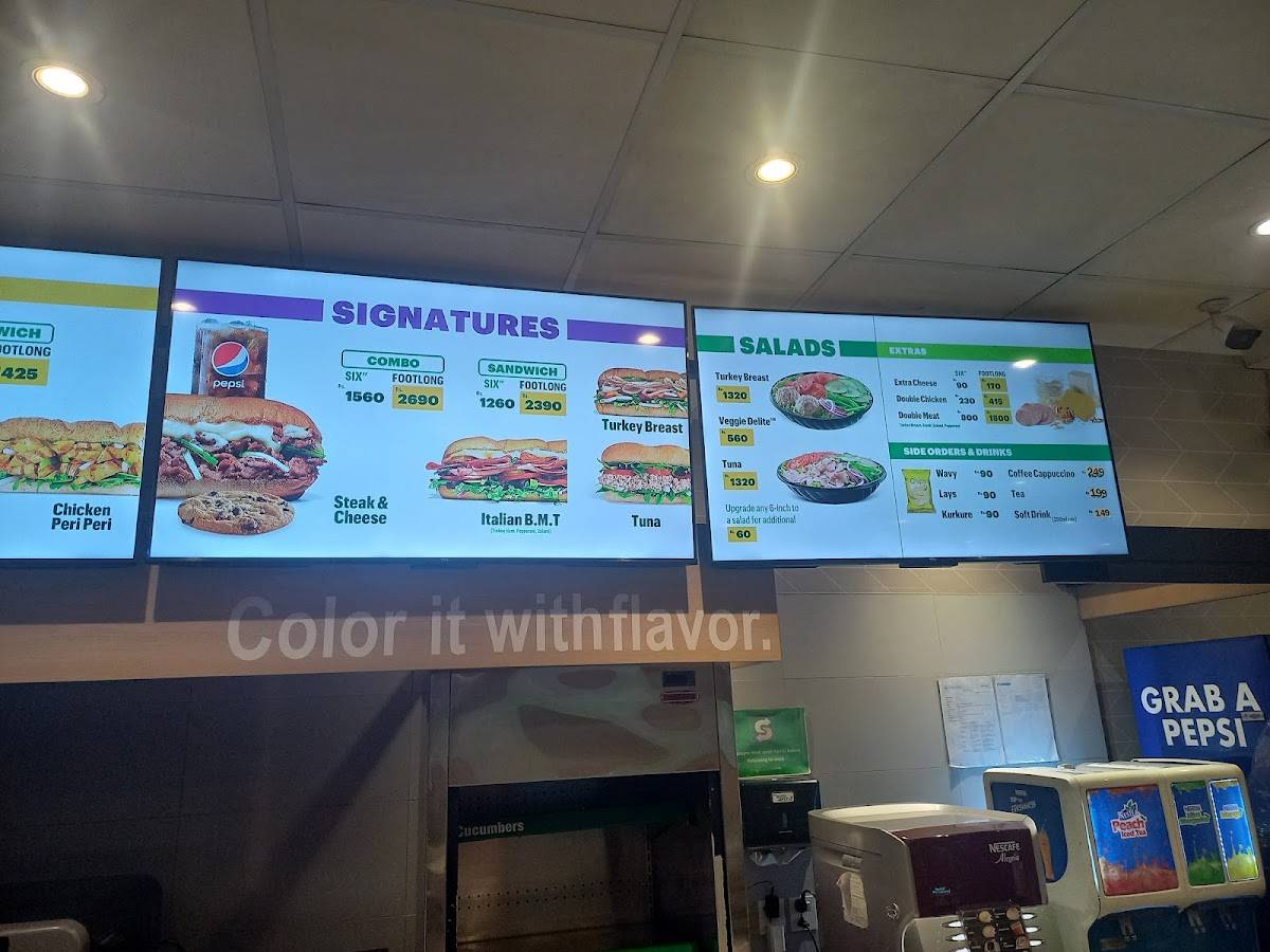 Subway меню