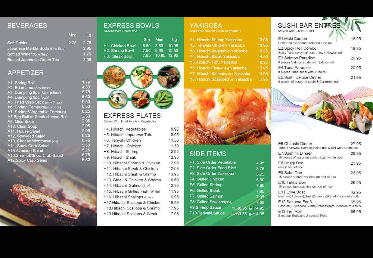 Sumo Hibachi Grill & Sushi меню
