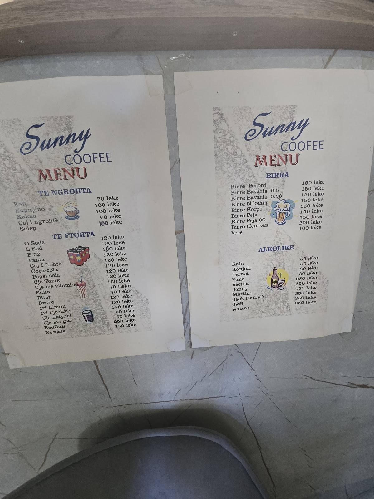 Sunny Coffee меню