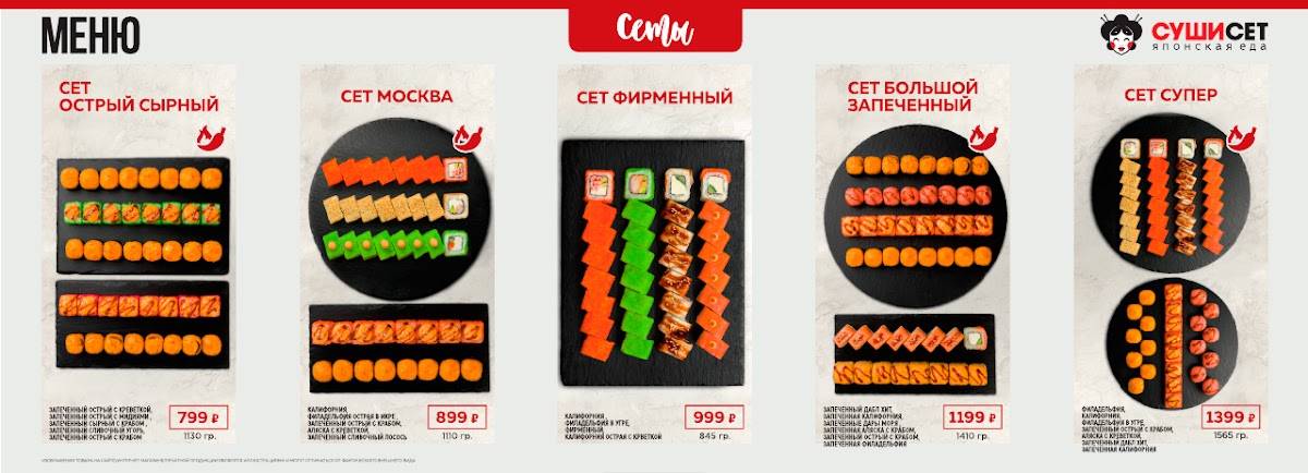 Суши Сет меню