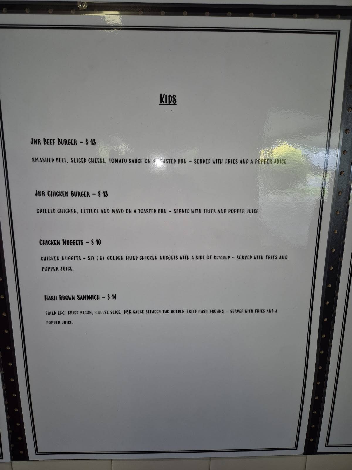 TJ's Diner меню