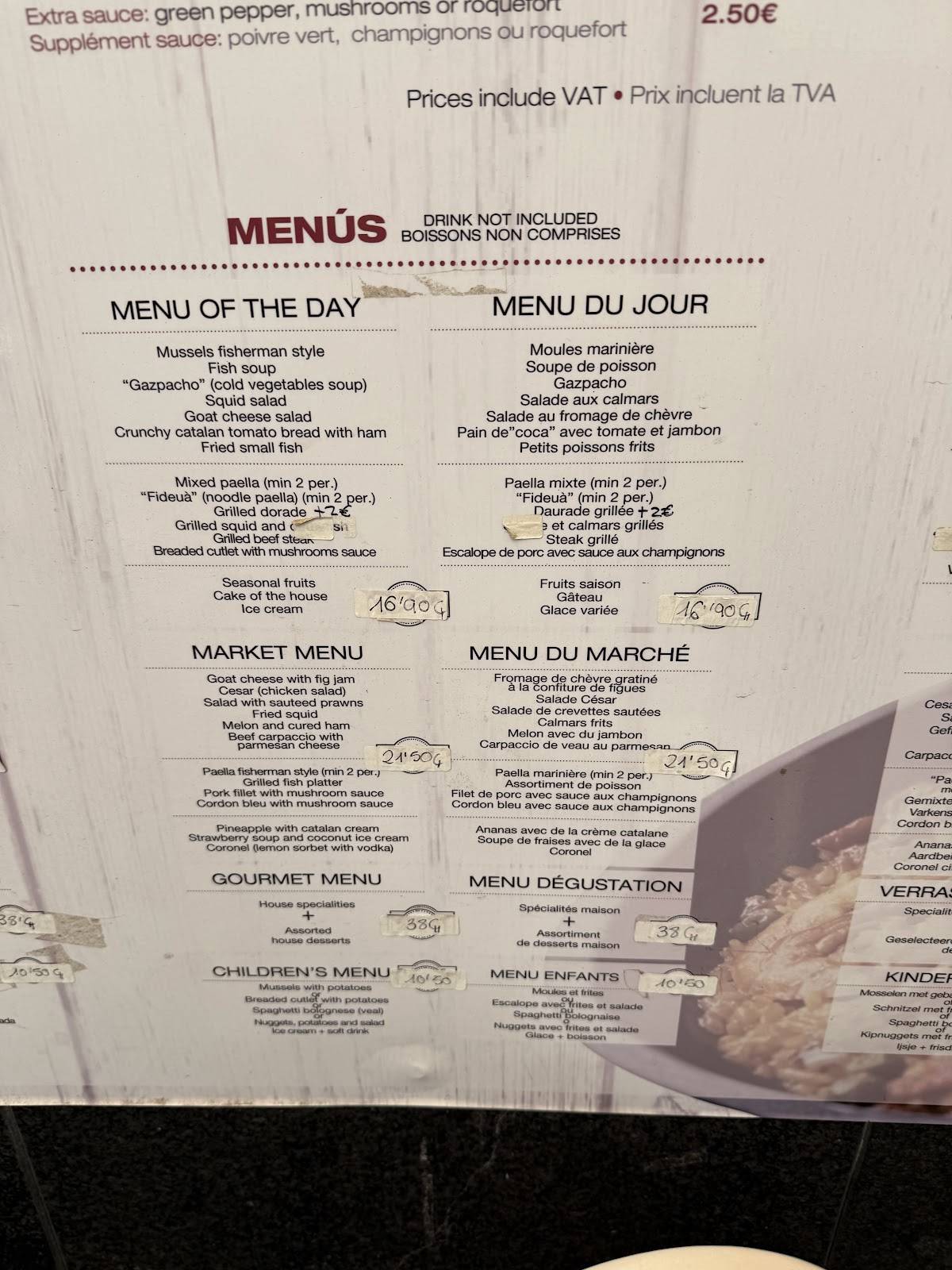 Taberna Las Tablas меню