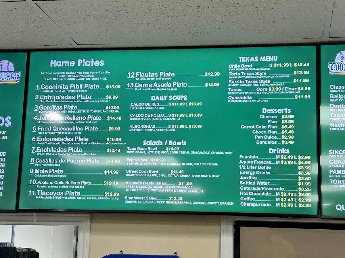 Taco Base меню