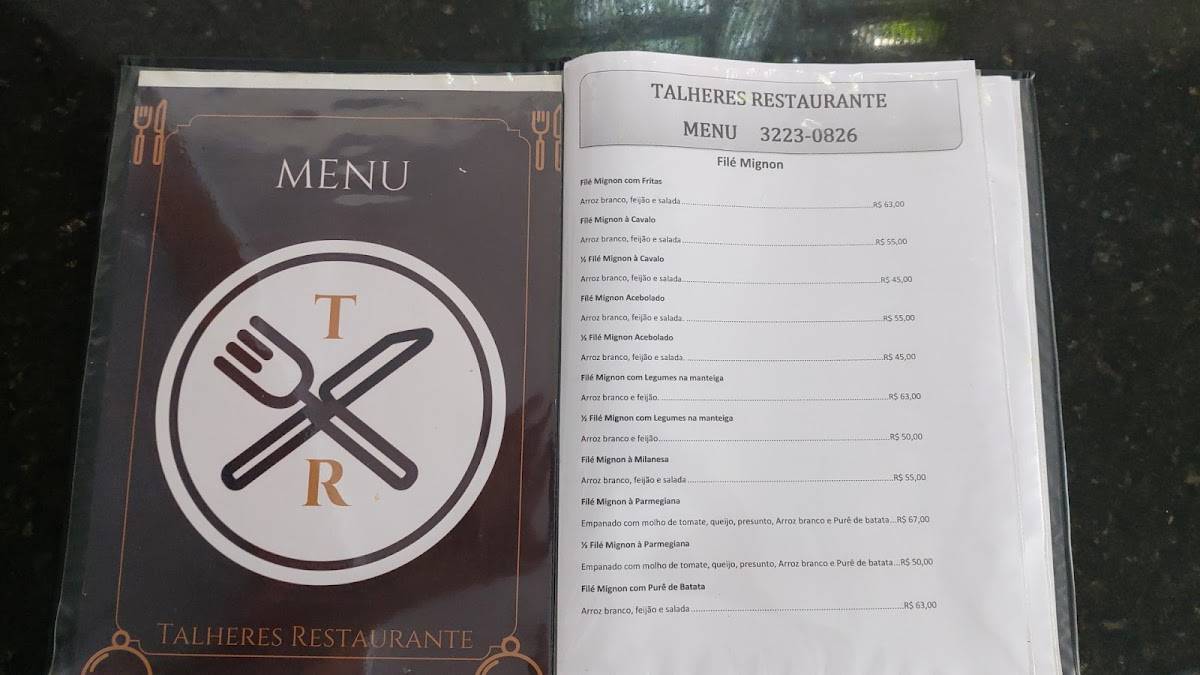Talheres Restaurante меню
