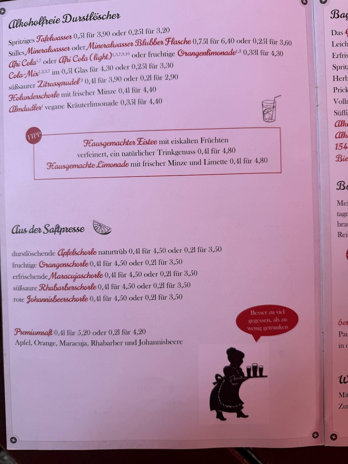 Tante Paula im Mail-Keller меню