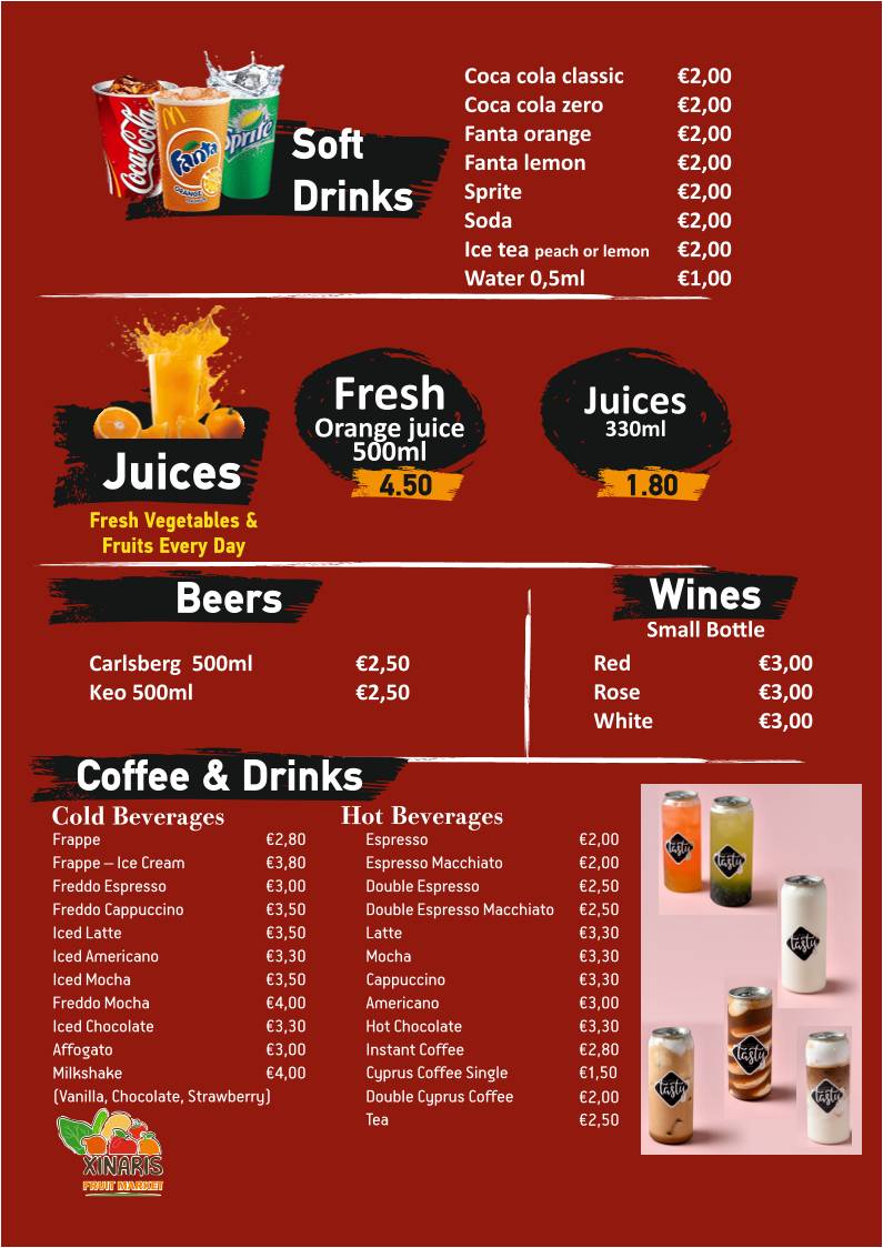 Tasty Fast Food & Lounge. меню