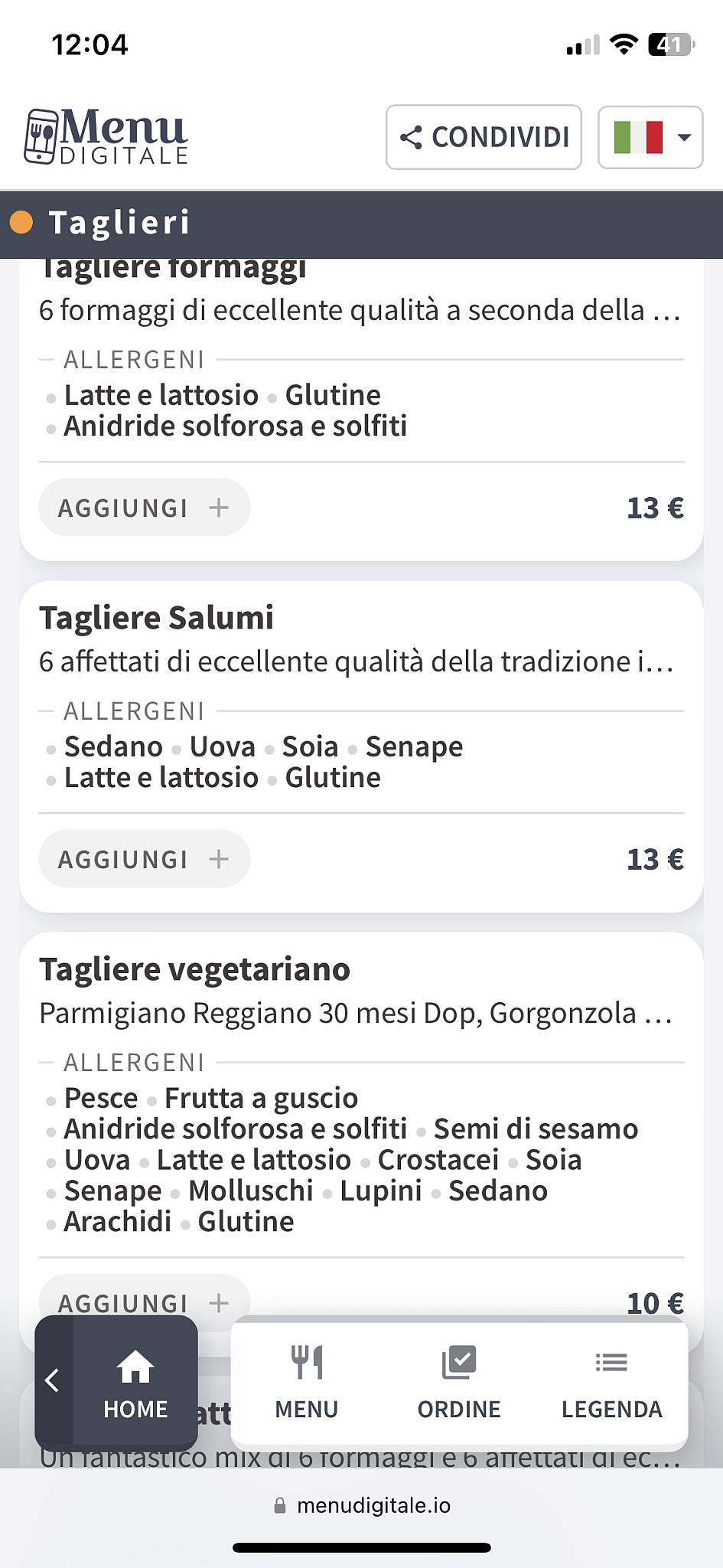 Tavernacolo Roma Gattamelata меню