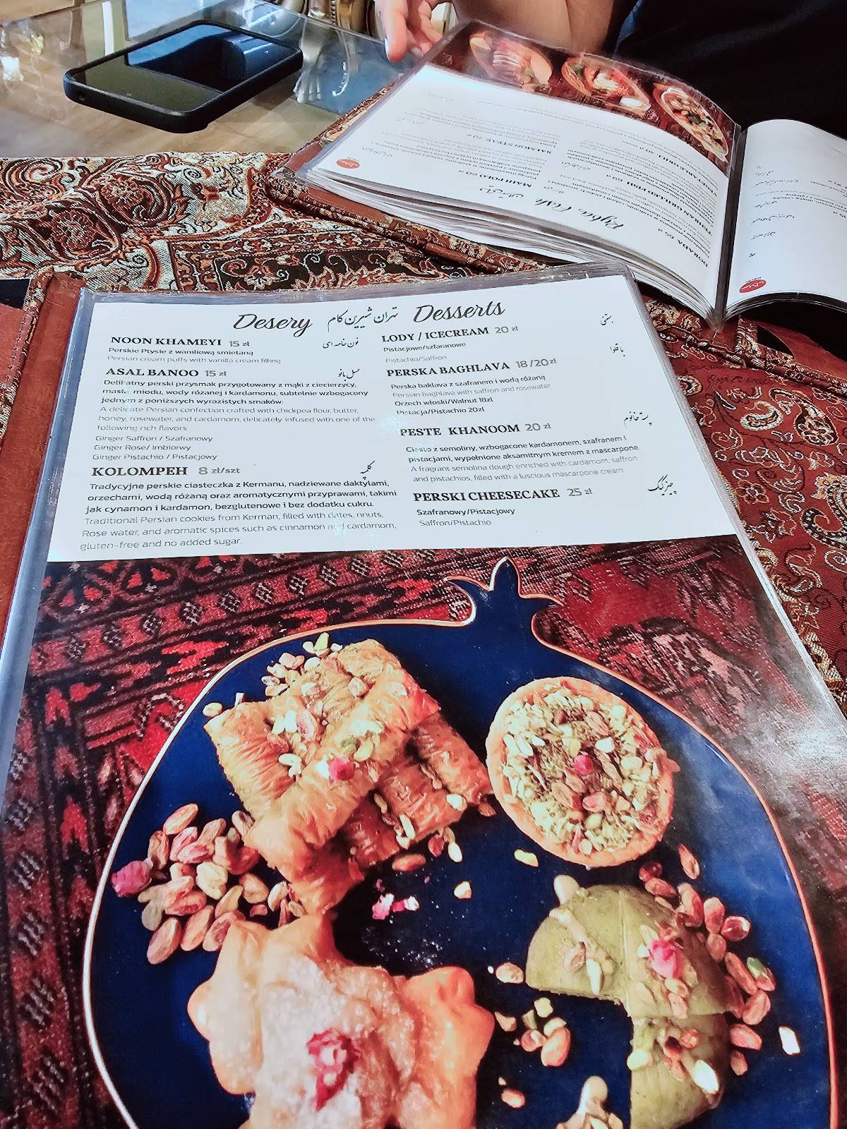 Tehran Restauracja меню