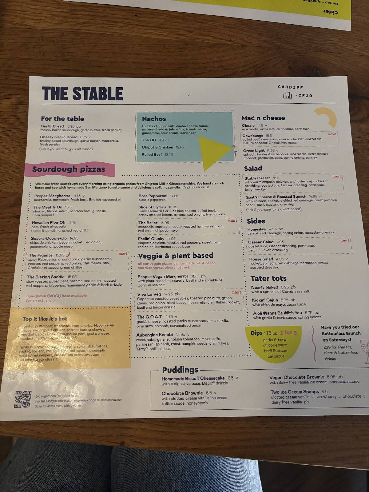 The Cardiff Stable меню