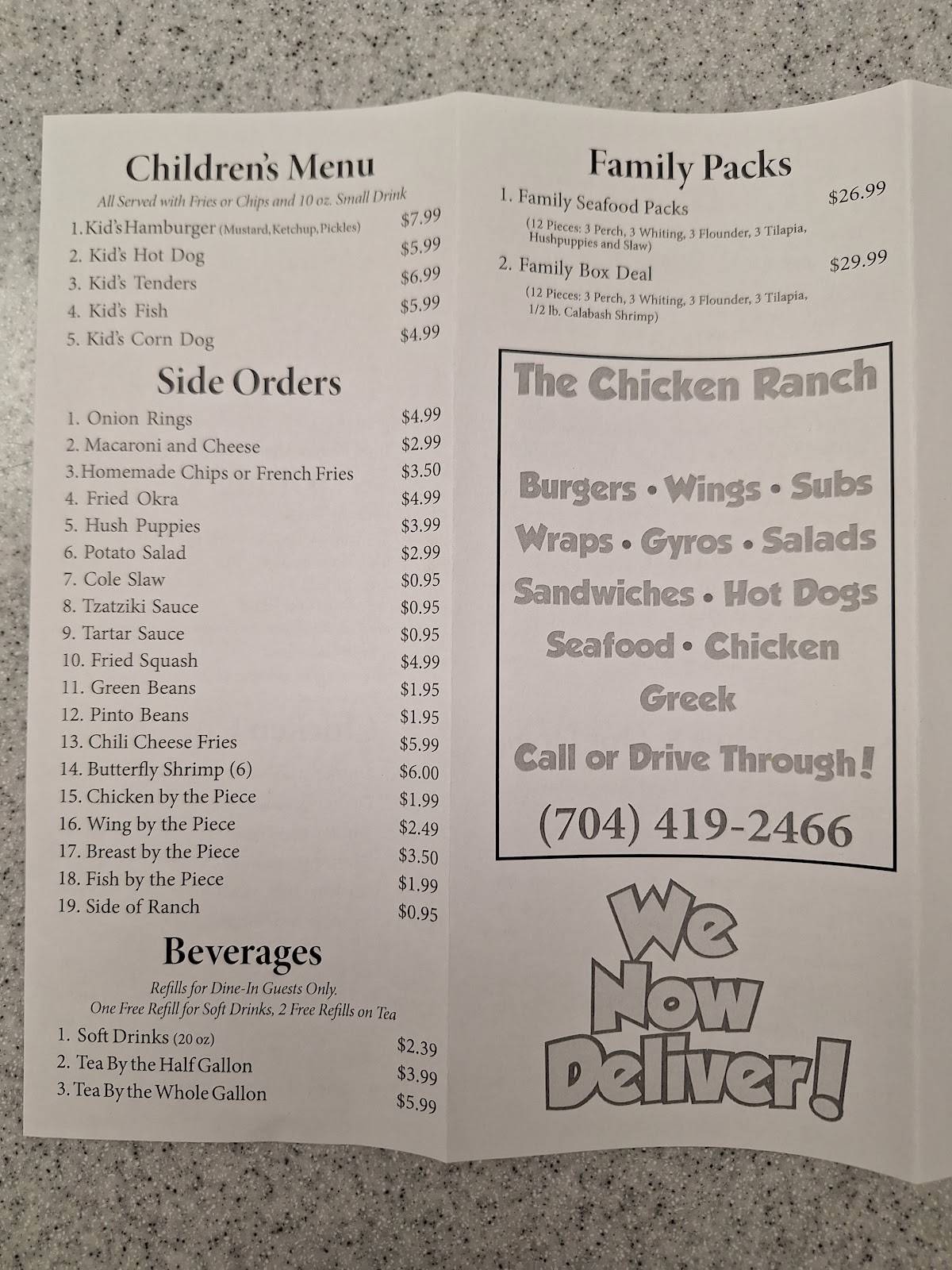 The Chicken Ranch меню