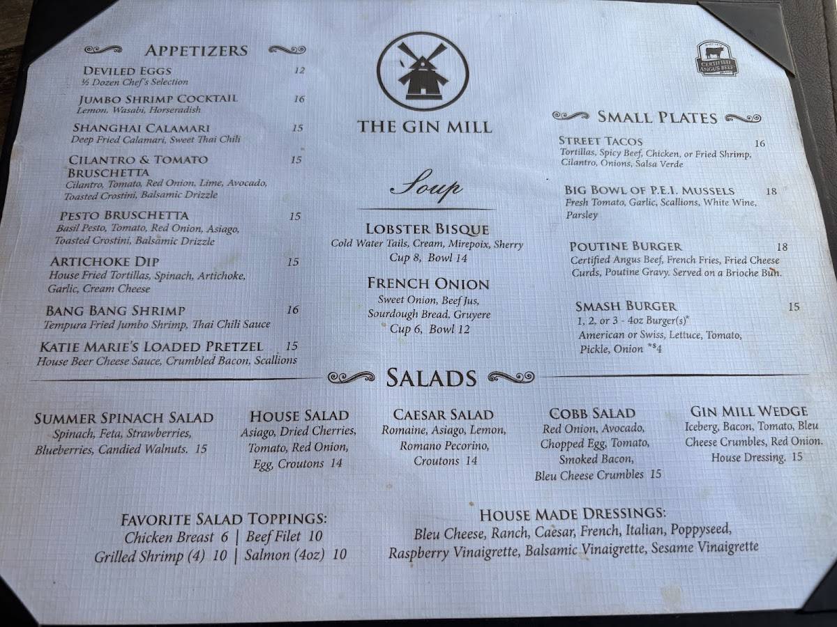 The Gin Mill Decatur меню