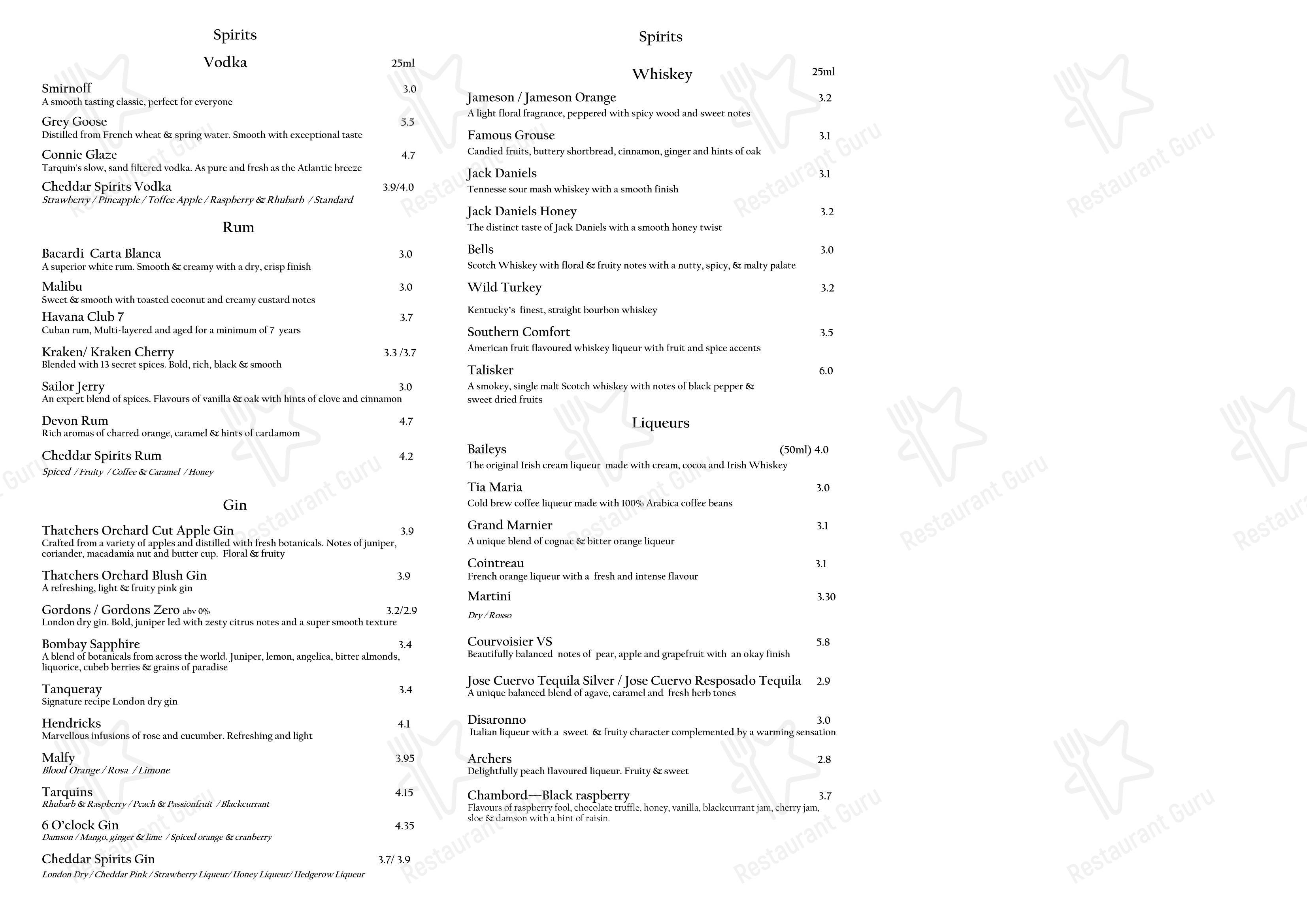 The Railway Inn в Уинскомбе - Lunch Menu