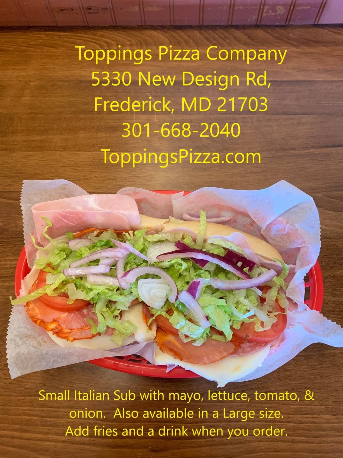 Toppings Pizza Company меню