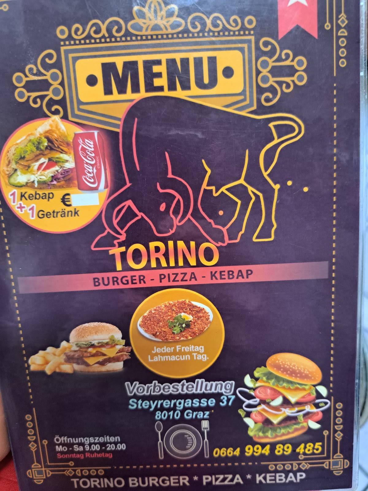 Torino Kebap Haus Graz. меню