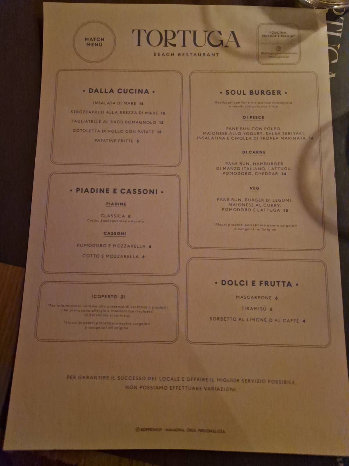 Tortuga Beach Restaurant меню
