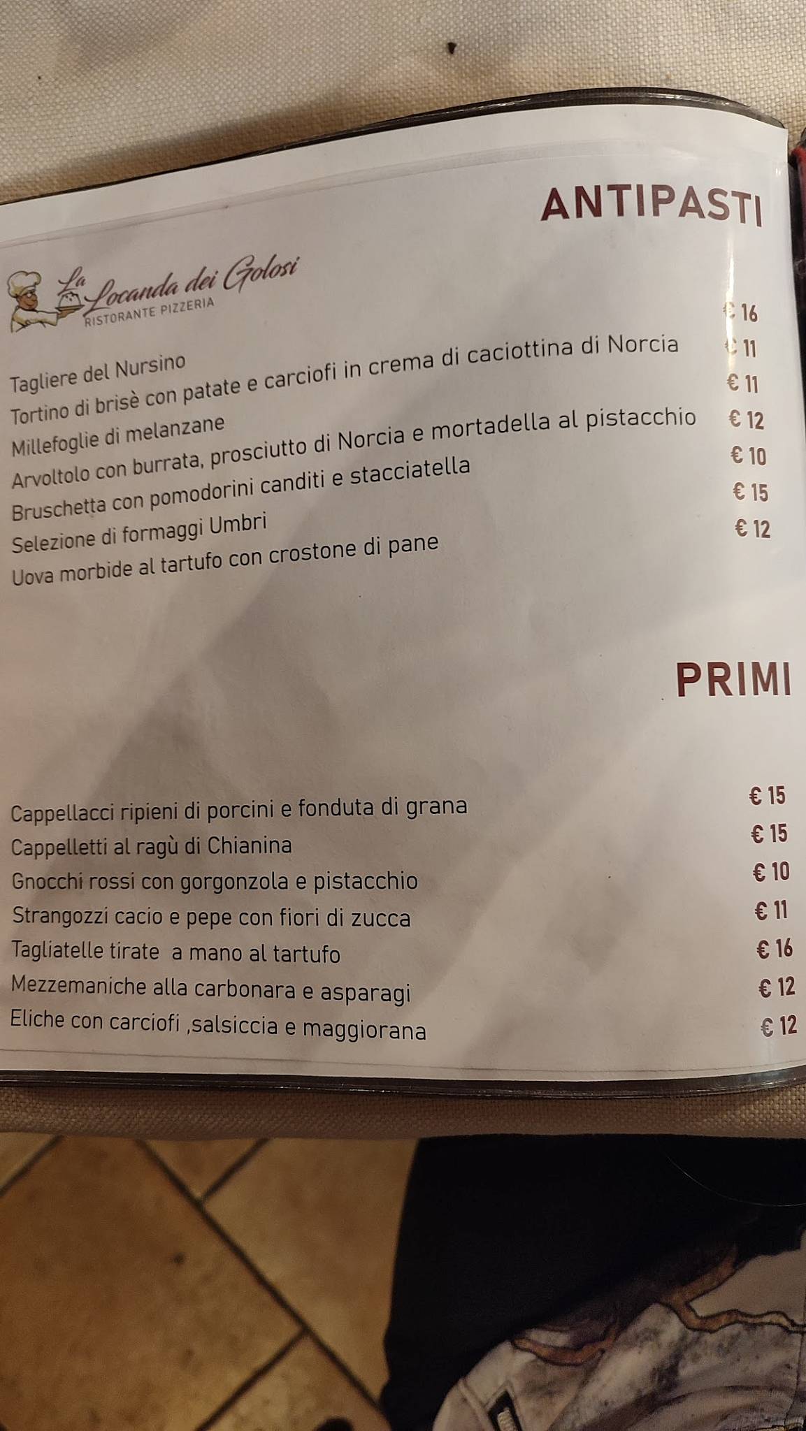 Trentino меню