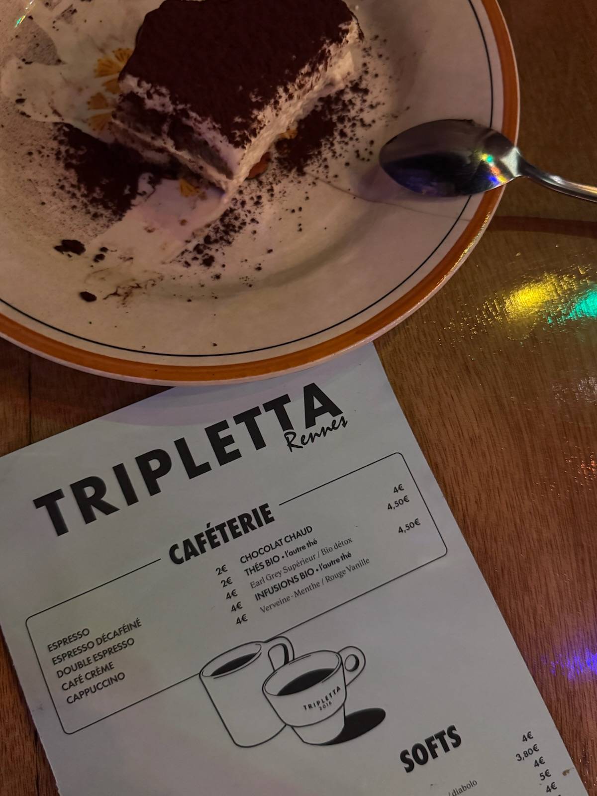 Tripletta Rennes меню