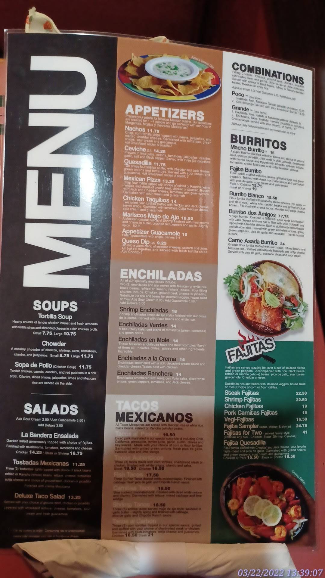 Vagabundos Cosina Mexican Restaurant меню