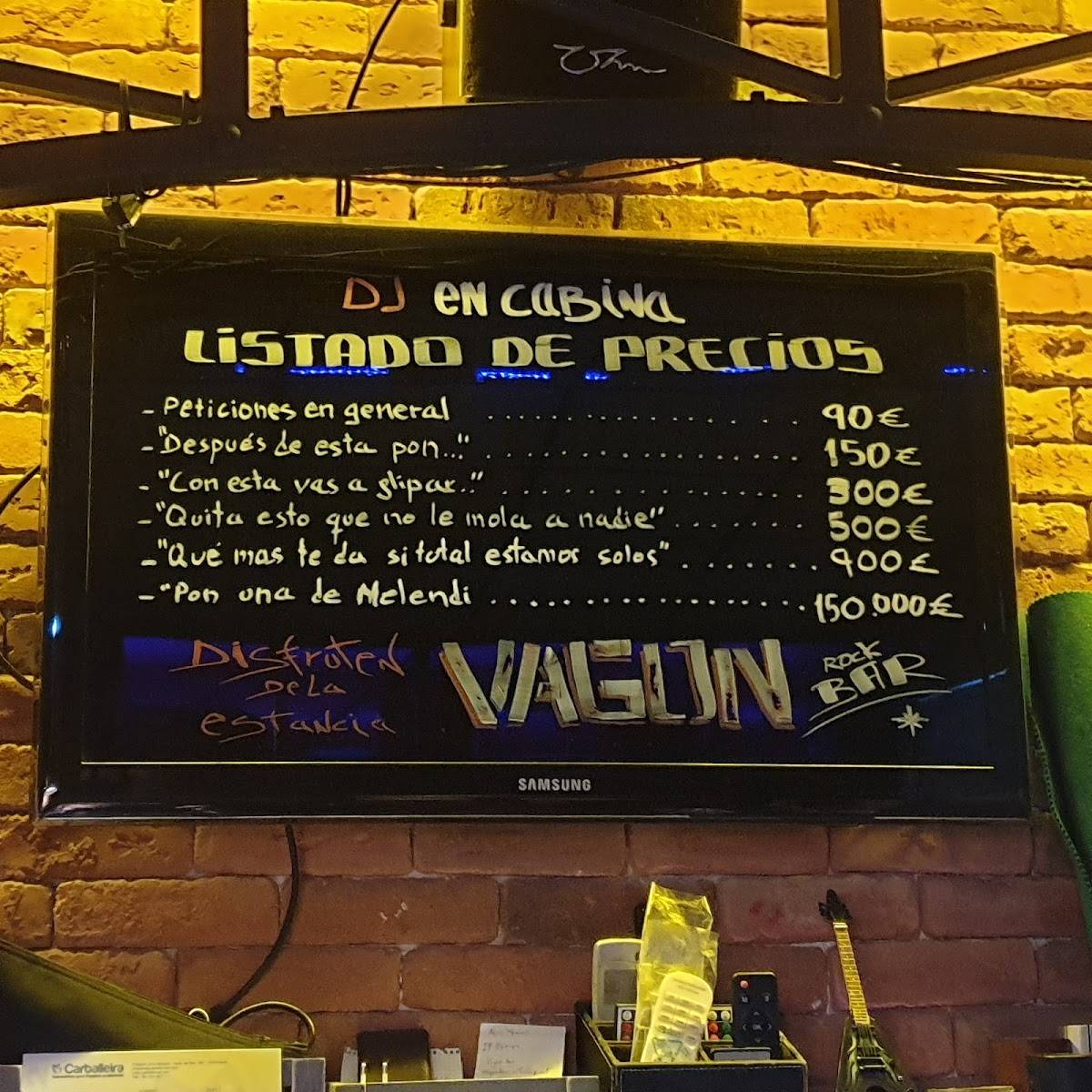 Vagon Bar Naron меню