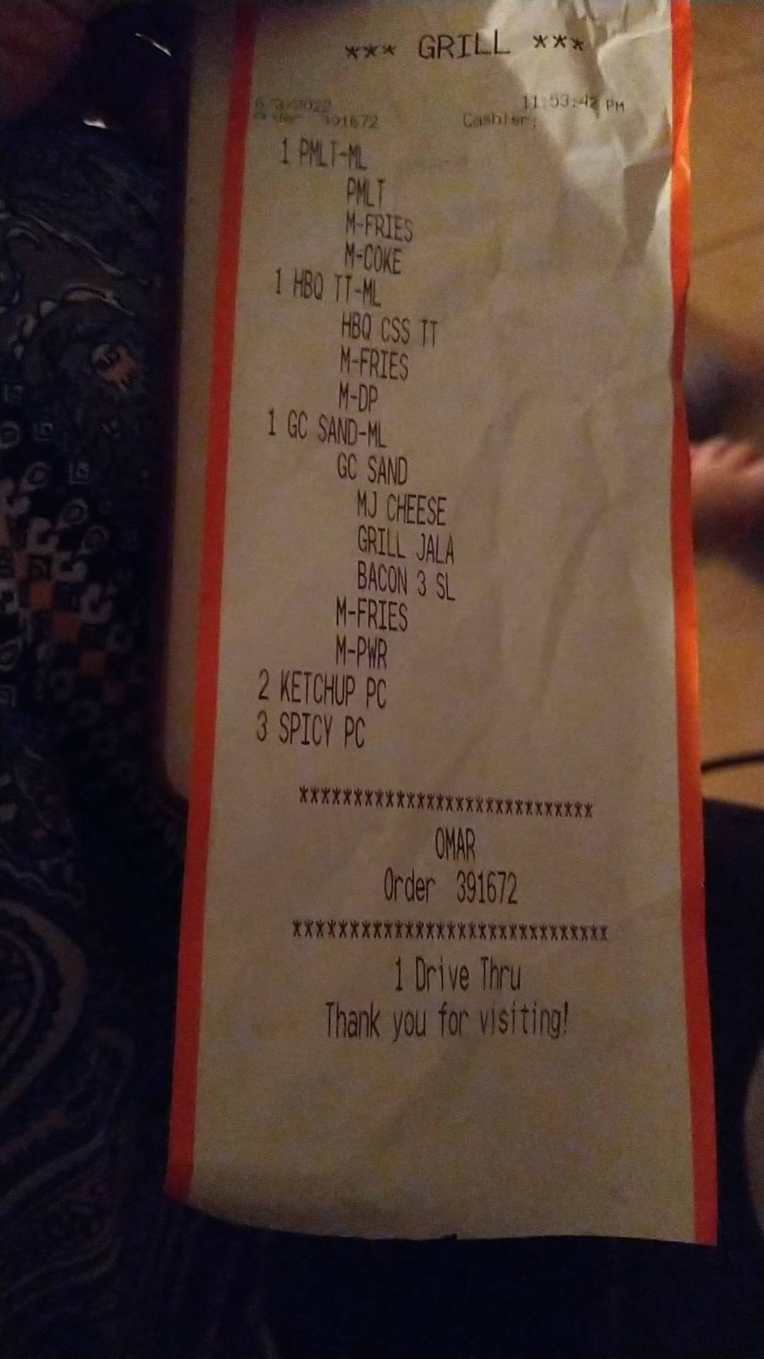 Whataburger меню