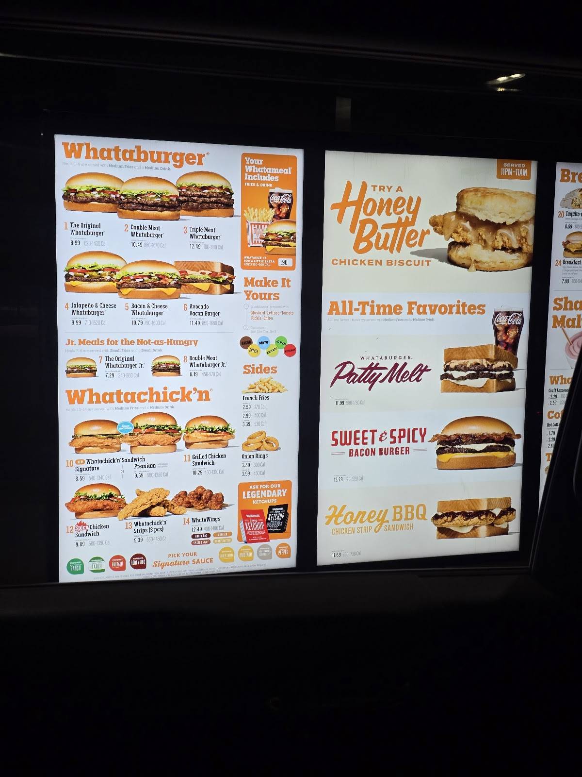 Whataburger меню