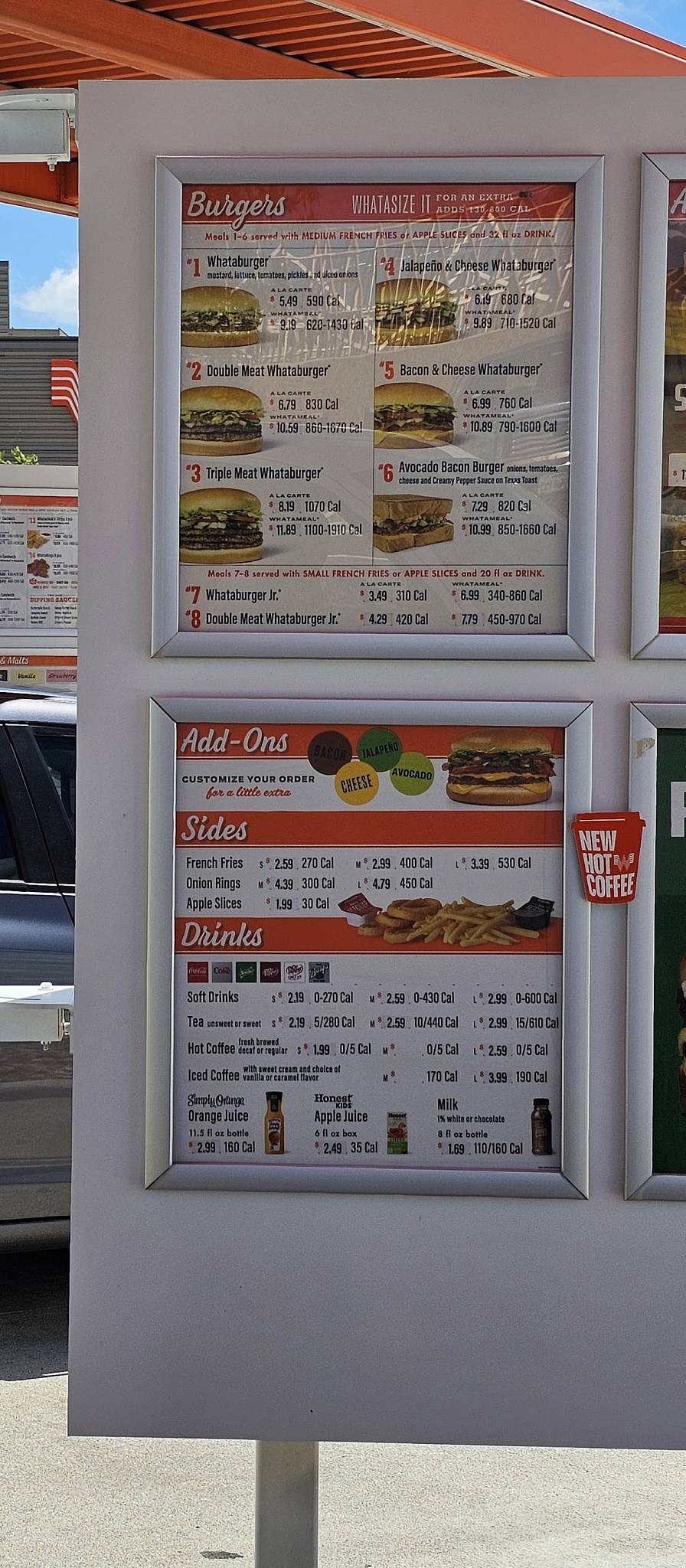 Whataburger меню