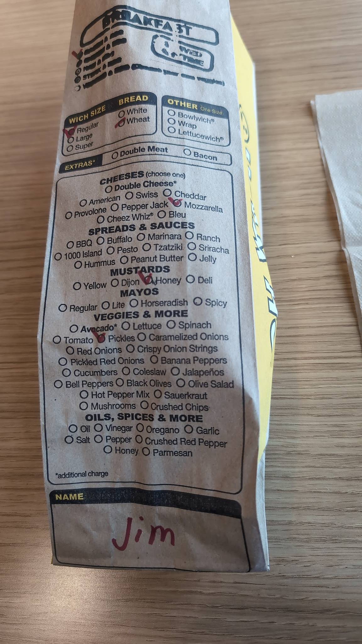 Which Wich? меню