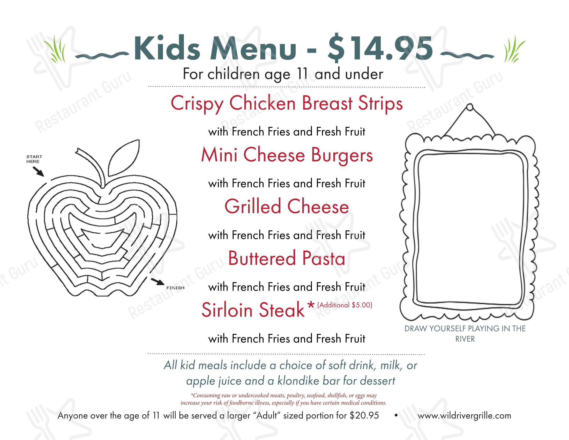 Wild River Grille в Рино - Lunch Menu