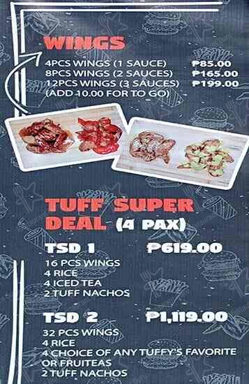 Wings Tuff меню