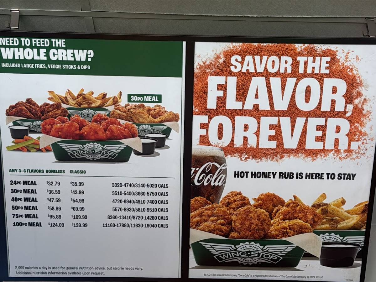 Wingstop меню