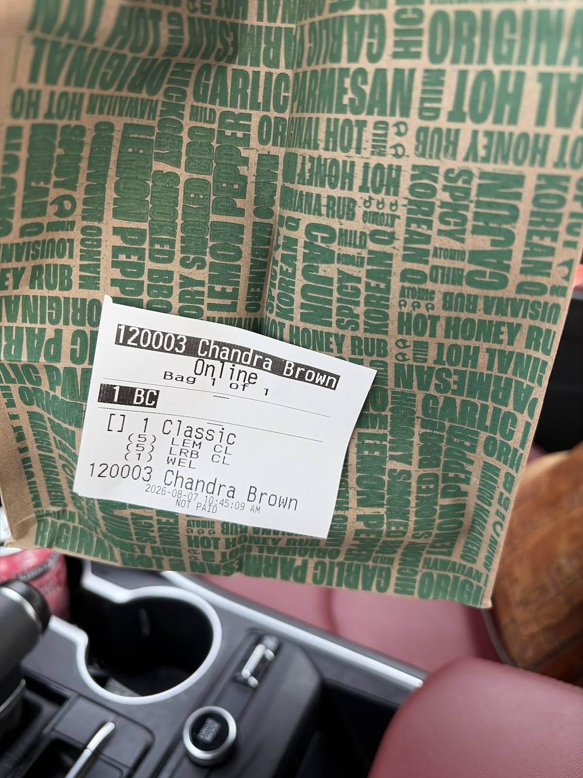 Wingstop меню