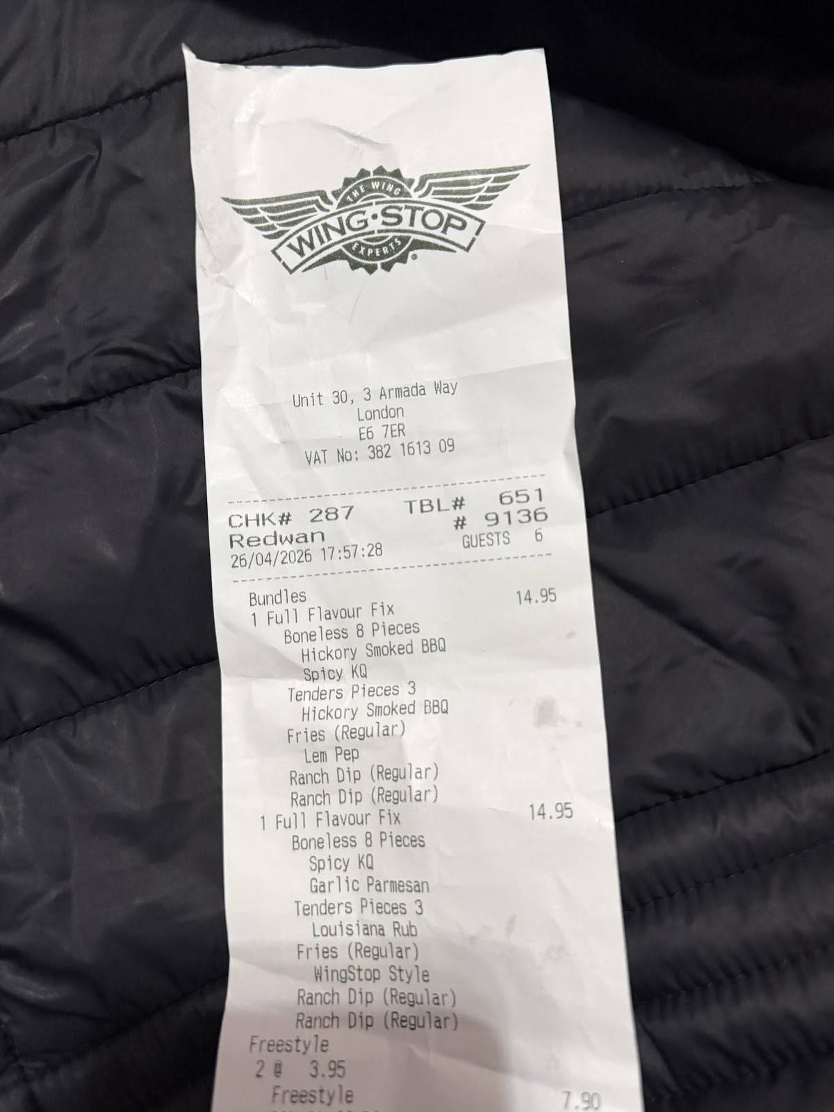 Wingstop Beckton меню
