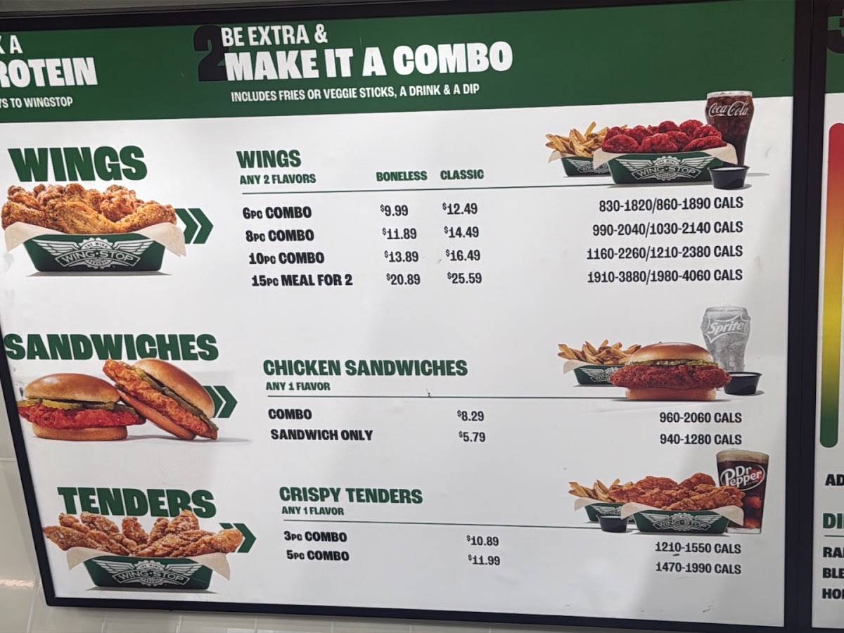 Wingstop меню