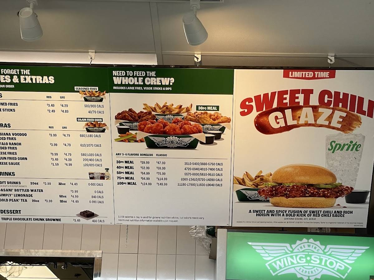 Wingstop меню