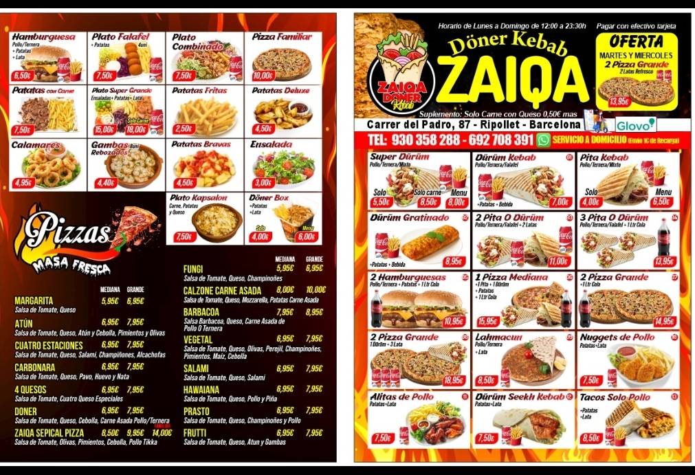 ZAIQA DONER KEBAB меню