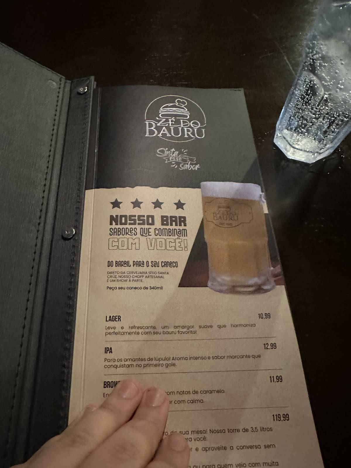 Zé do Bauru меню