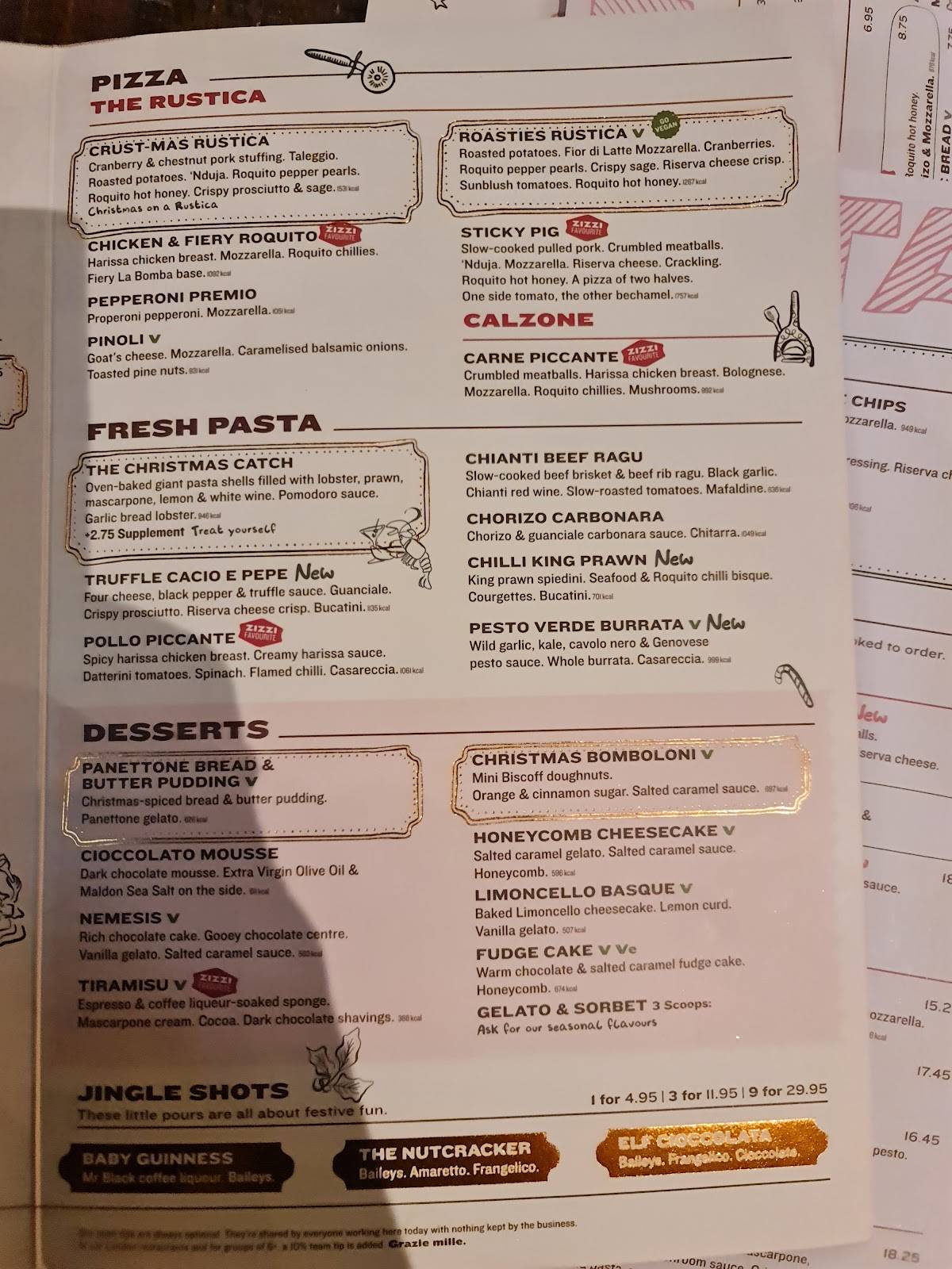 Zizzi - Edinburgh Queensferry Street меню