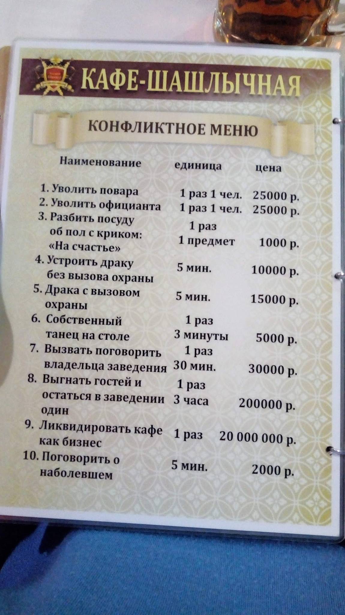 Золотой Шампур® меню