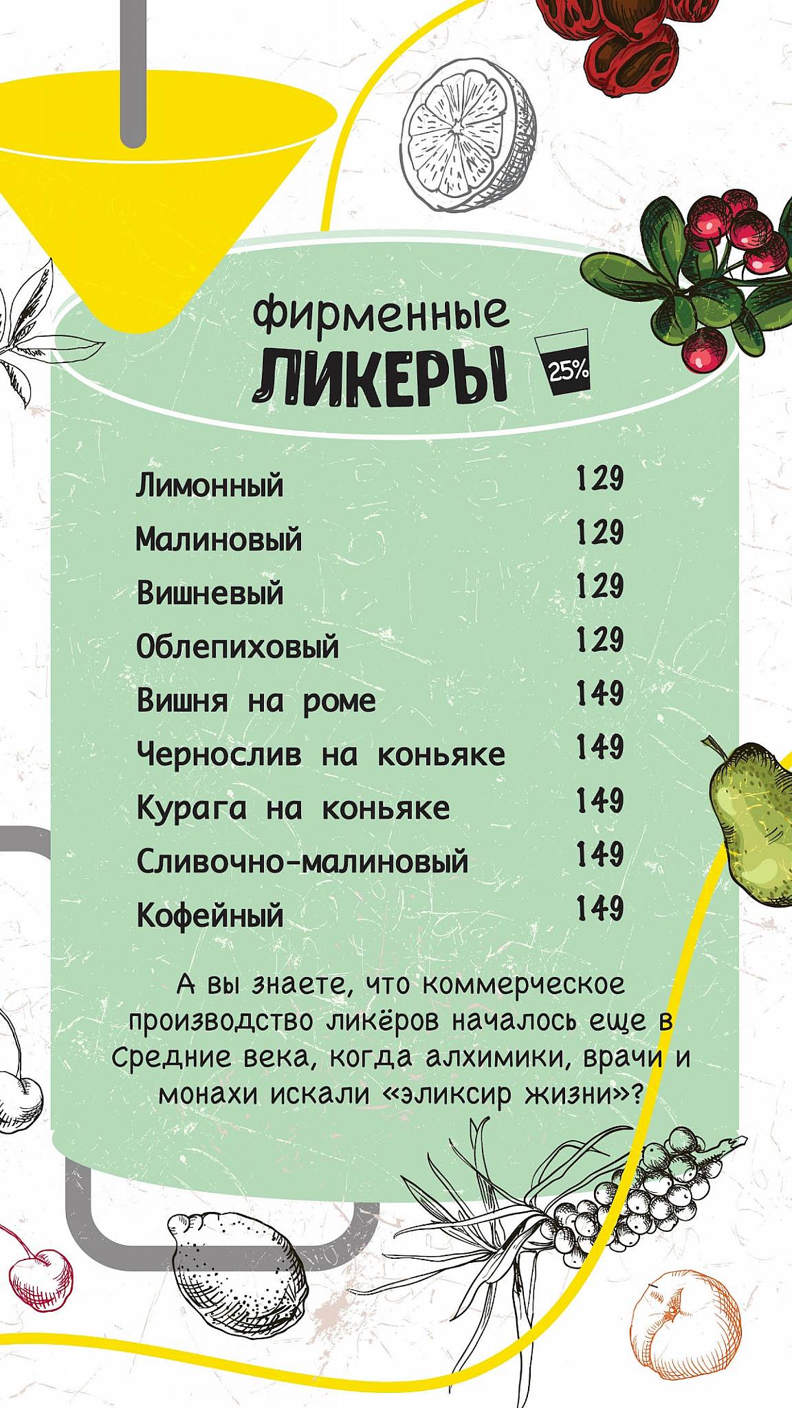 Рюмочная Ликер's меню