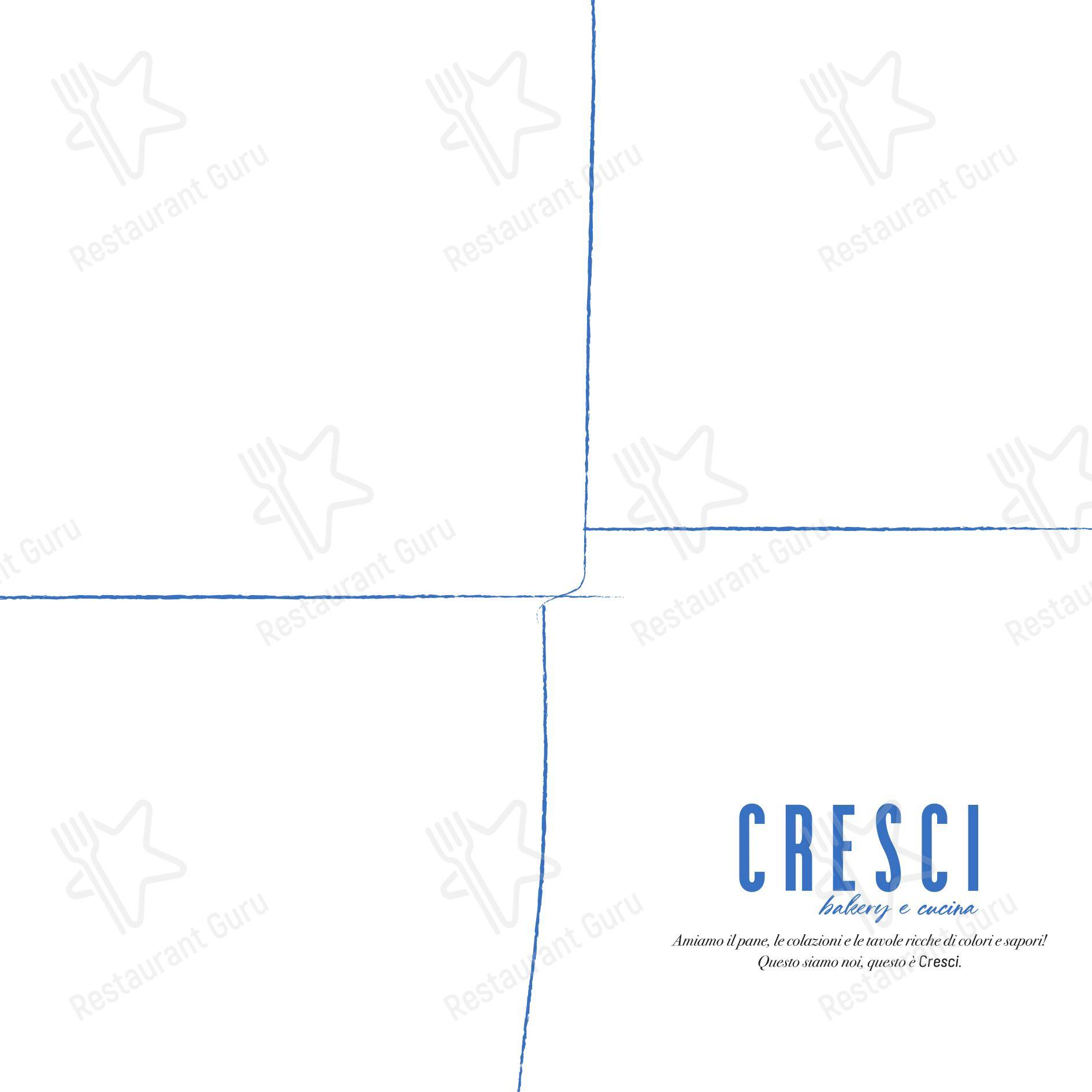 Меню паба и бара Cresci в Риме