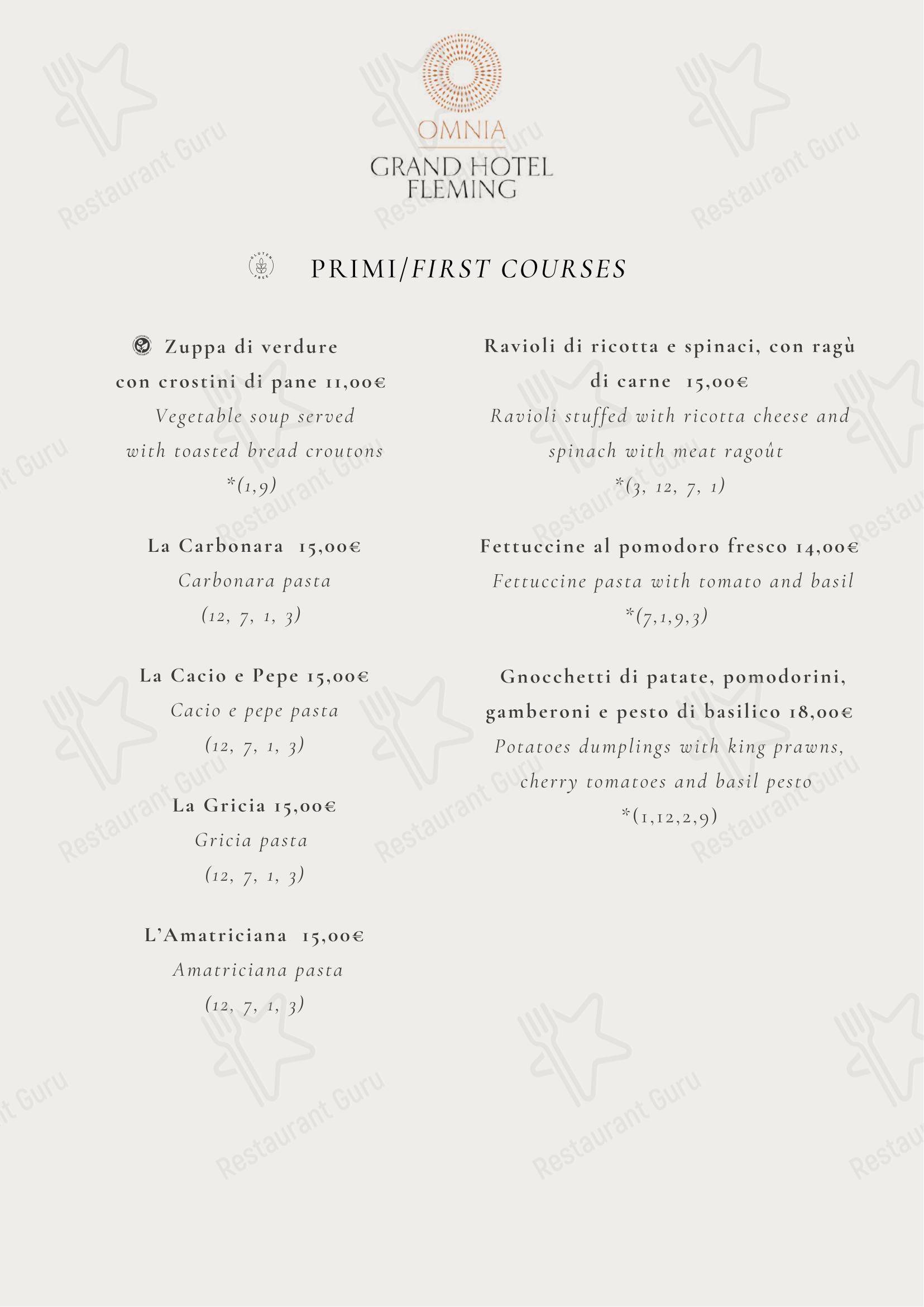 Меню ресторана Ristorante Gray's - Меню напитков