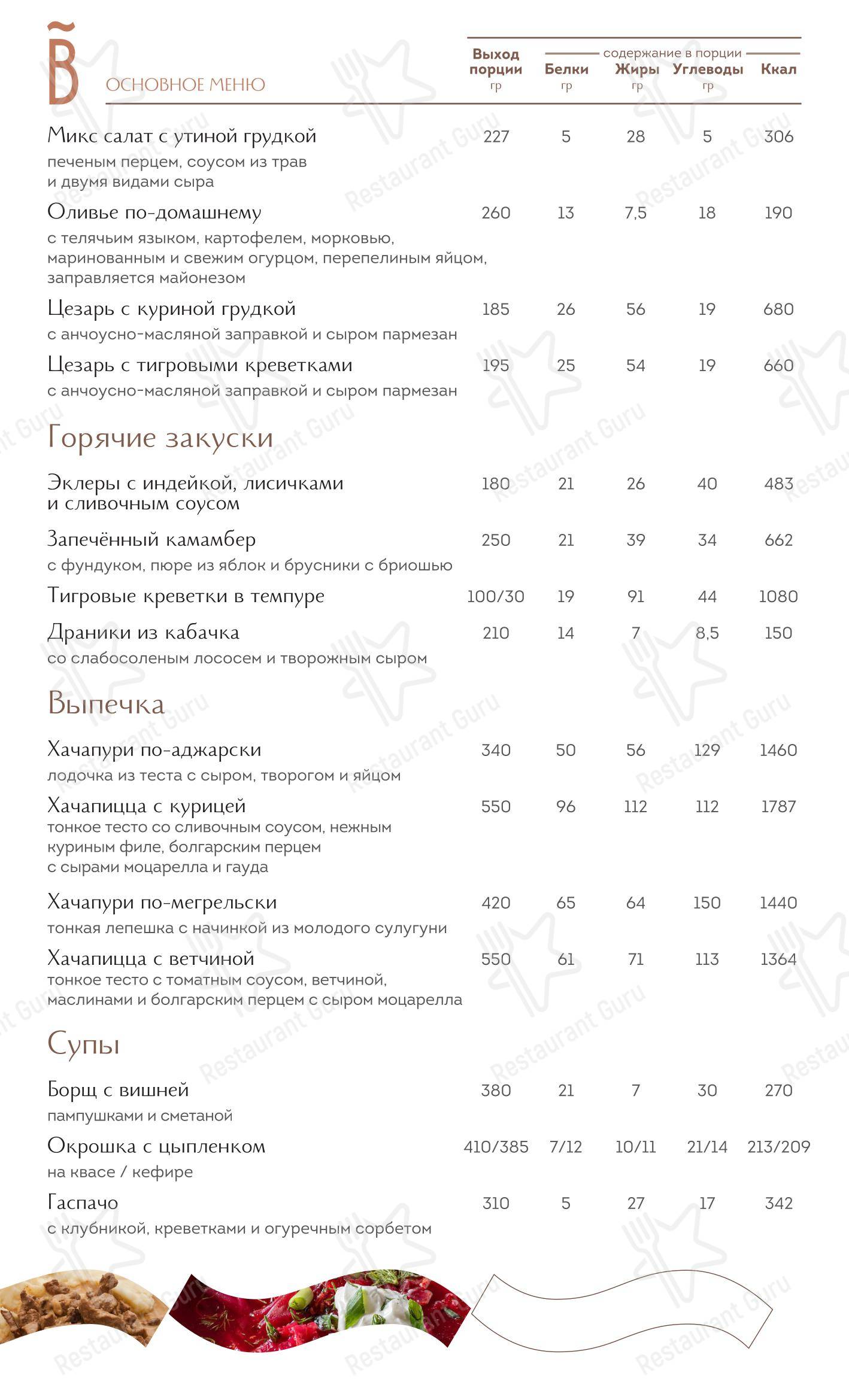 Ванильное небо в Ярославле - Крафт меню