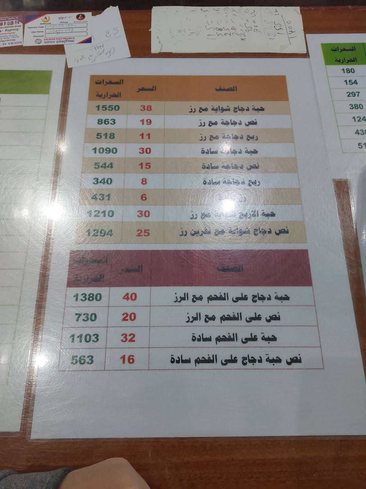 مطعم بخاري меню