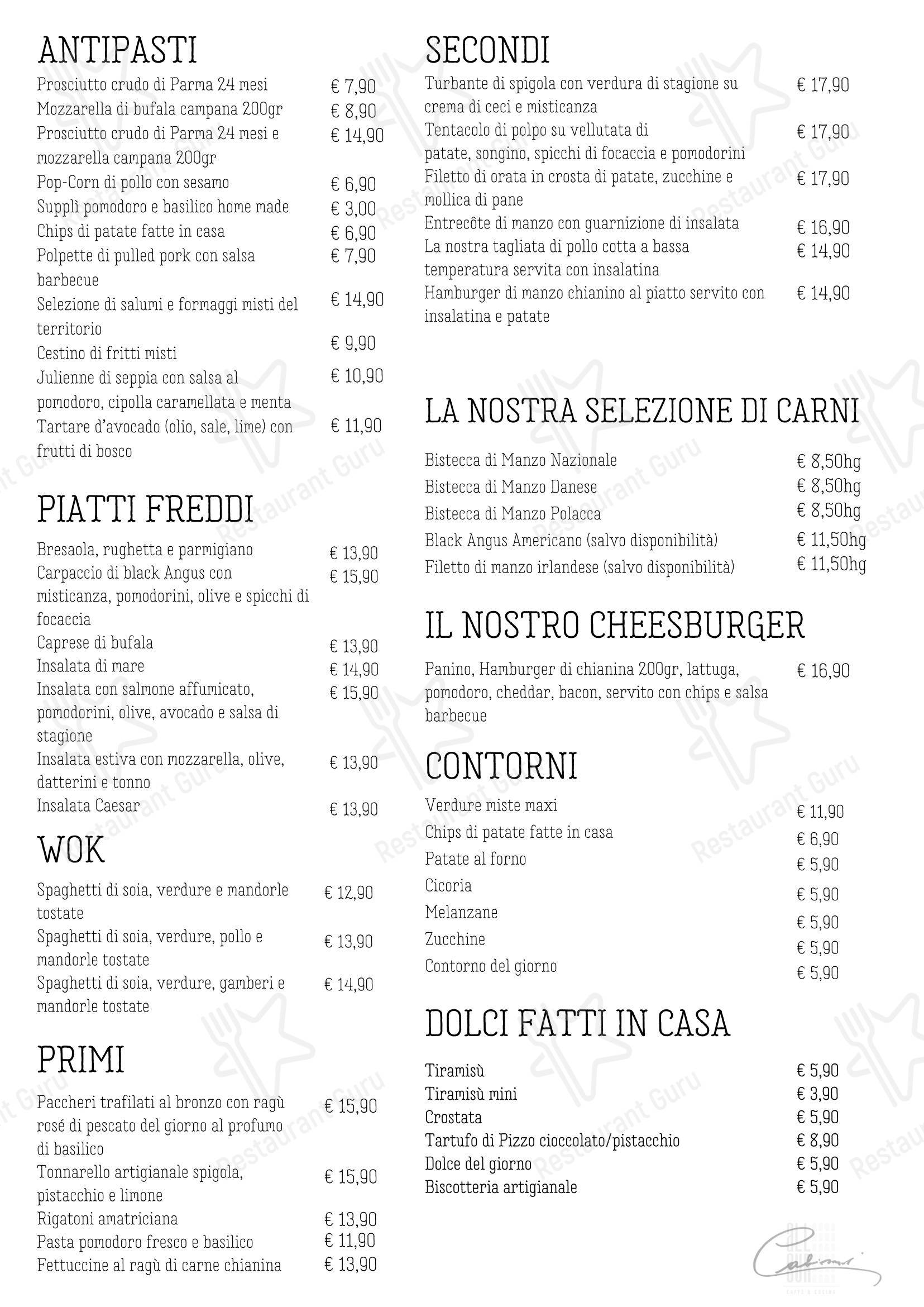 Меню ресторана AllEur - Caffè e cucina - Детское