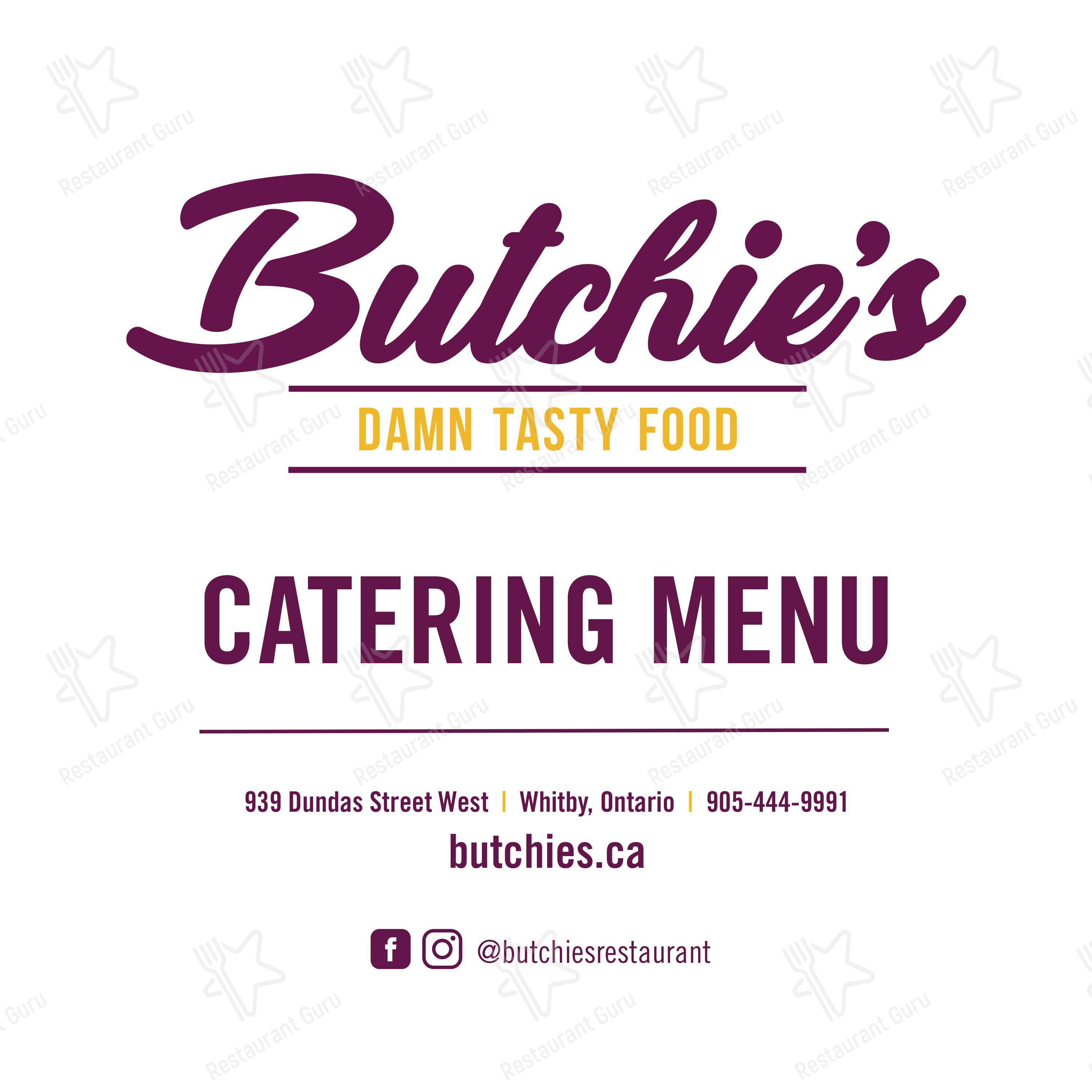 Butchie's в Уитби - 菜单
