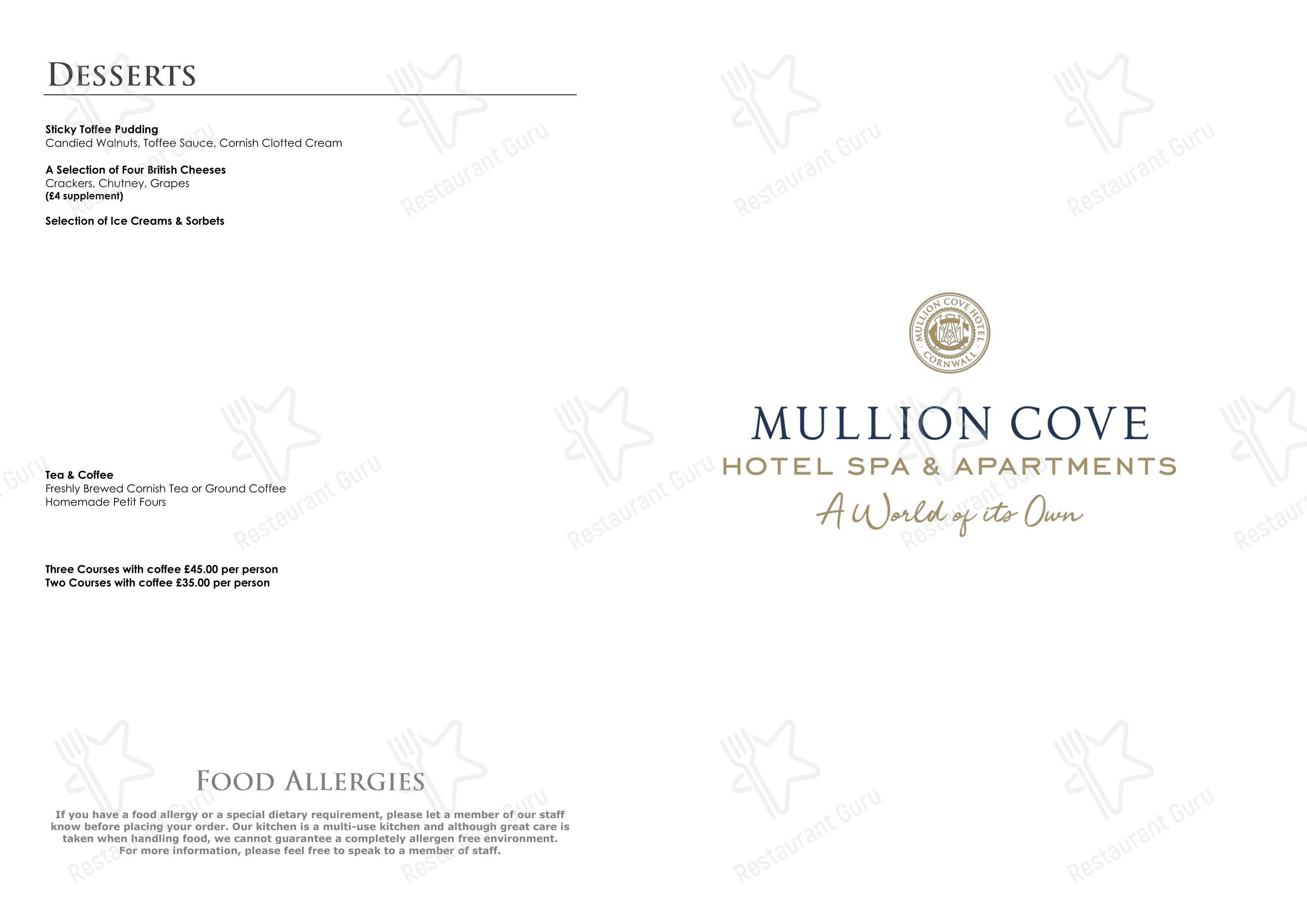 Mullion Cove Hotel Cornwall в Маллионе - Крафт меню