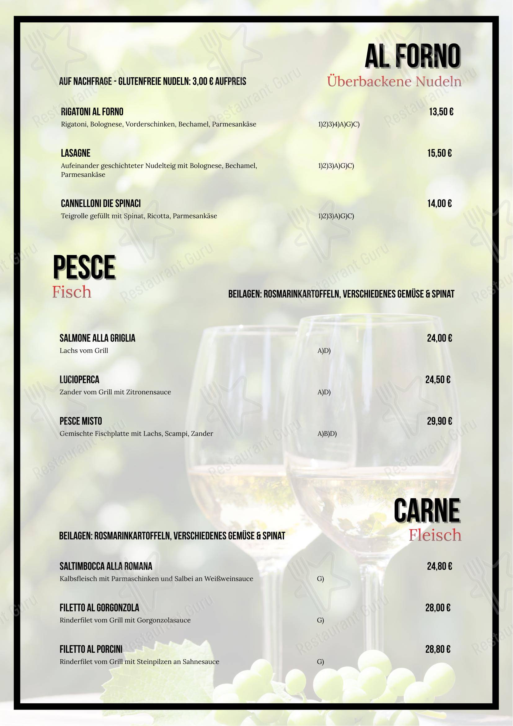 Меню ресторана Restaurant Da Rey - Меню