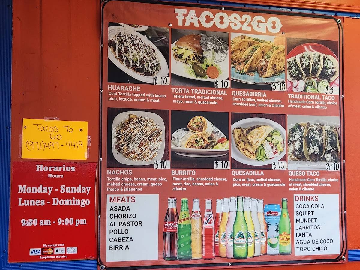 tacos2go меню